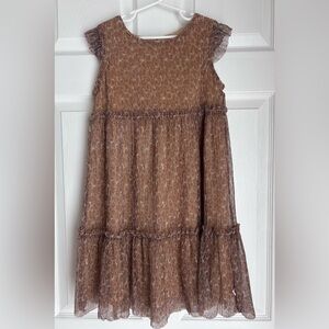 Juicy Couture Girls Dress Size Medium (8-10) Animal Print Tiered Shimmer